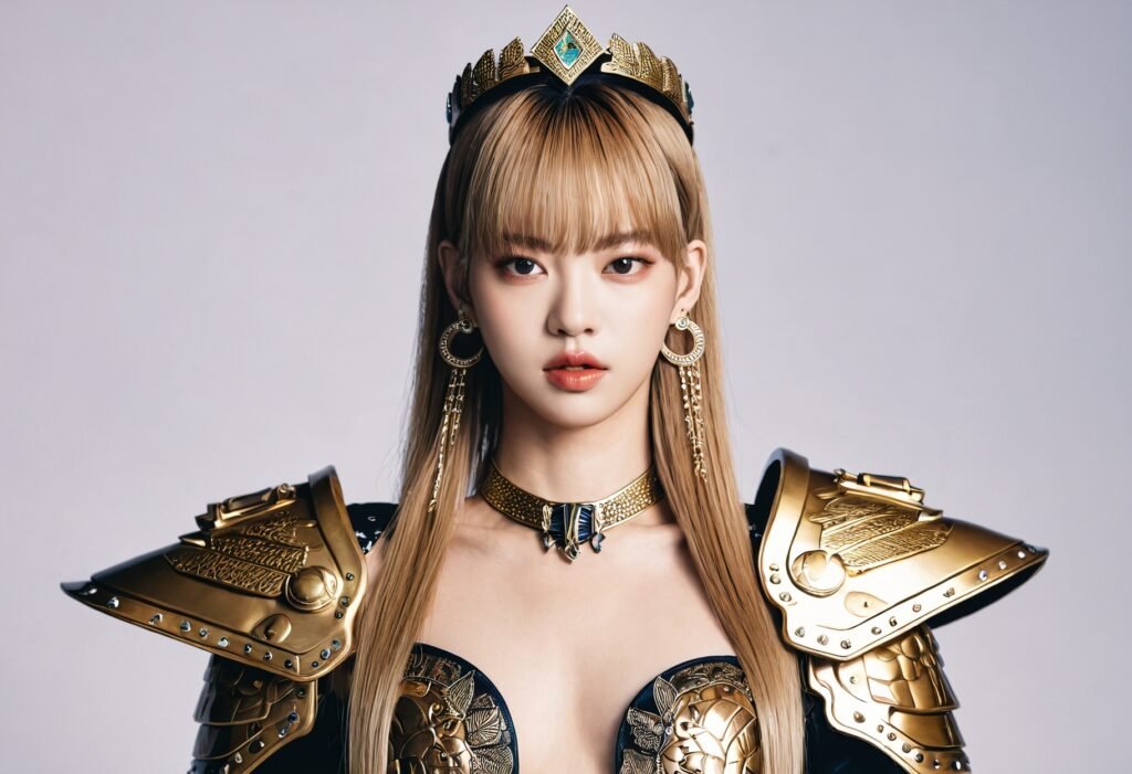 lalisa long dark hair bangs blue eyes on trendmagazinehub.com